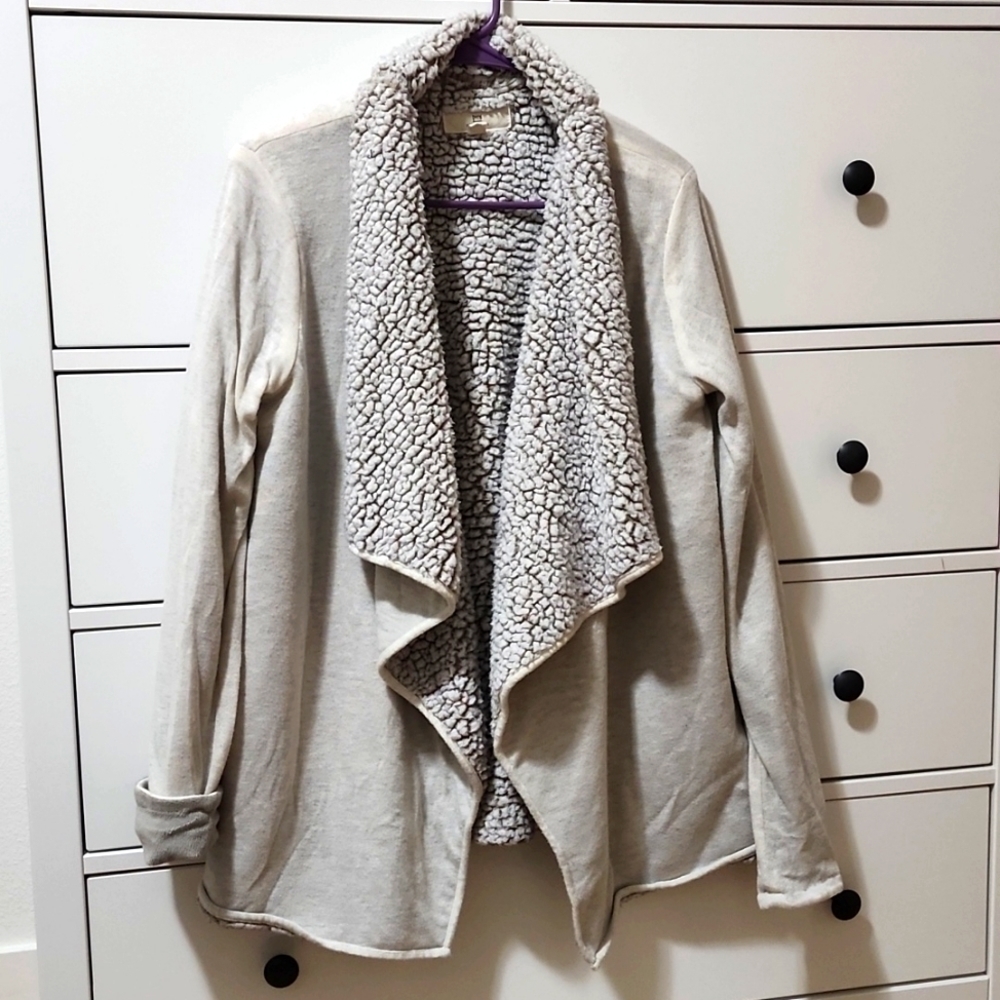 Thread + Supply Sweater Jacket, Cream, Sherpa - Medium